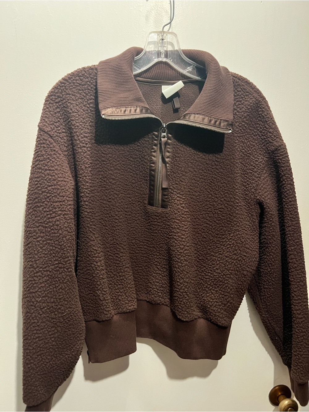 THIS IS A SET. Varley Brown Sherpa Zip-Up Sweater and pants.